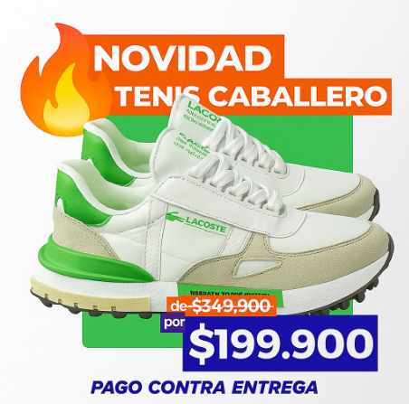 Tenis Caballero Lacoste - Coleccción Nueva [40% DE DESCUENTO SOLO HOY]